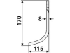 Industriehof® Fräsmesser links/rechts 170 x 70 x 8 mm, Bohrung 14,5 mm, Gewicht 0,9 kg für Maletti