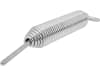 Bordwandrückzugfeder, 270 x 7 mm x Ø 7 mm, verzinkt, mit Schraube und Anschweißteilen