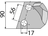 Industriehof® Kreiseleggenzinken links/rechts 90 x 300 x 14 mm, Bohrung 17 mm für Becker, Carraro