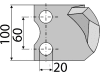 Industriehof® Kreiseleggenzinken links/rechts 100 x 280 x 18 mm, Bohrung 20 mm für Krone