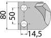 Industriehof® Kreiseleggenzinken links/rechts 80 x 260 x 8 mm, Bohrung 14,5 mm für Alpego, Ortolan, Tortella