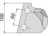 Industriehof® Kreiseleggenzinken links/rechts 100 x 290 x 12 mm, Bohrung 17 mm für Feraboli, Frost