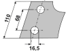 Industriehof® Kreiseleggenzinken links/rechts 110 x 360 x 14 mm, Bohrung 16,5 mm für Kuhn