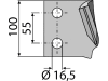 Industriehof® Kreiseleggenzinken links/rechts 100 x 300 x 12 mm, Bohrung 16,5 mm für Frandent