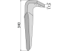 Industriehof® Kreiseleggenzinken links/rechts 110 x 340 x 17,5 mm, Bohrung 19 mm für Kverneland
