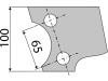 Industriehof® Kreiseleggenzinken links/rechts 100 x 300 x 15 mm, Bohrung 17 mm für Celli, Perugini