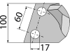Industriehof® Kreiseleggenzinken links/rechts 100 x 300 x 15 mm, Bohrung 17 mm für Breviglieri, Schmotzer