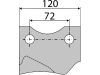 Industriehof® Kreiseleggenzinken links/rechts 120 x 330 x 16 mm, Bohrung 17 mm für Niemeyer