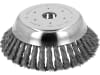 Wildkrautbürste 36 Stahldrahtzöpfe, kegelförmig, Ø 180 mm, Bohrung 25,4 mm, für die Wildkrautentfernung mit einer Motorsense