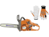 Husqvarna® Benzin-Kettensäge "130" 1,5 kW (2,0 PS) Schienenlänge 35 cm, mit 1 Sägekette und Handschuhen "Funciton Light", 9671084-01
