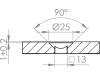 Scharspitze 242 x 80 x 12 mm Spitze hinten beschichtet, für Grubber Horsch Terra Mulchmix, Tiger