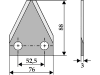 Industriehof® Fräsmesserklinge 88 x 76 x 3 mm gerade, für Futtermischwagen Faresin, 70-212