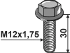 Industriehof® Sechskantschraube M 12 x 1,75 x 30 - 10.9 mit Flansch, ohne Sicherungsmutter für Amazone, 1230691210V