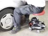 KUNZER Werkstatthocker Höhe 38 – 51 cm, Tragkraft 150 kg, pneumatisch, mit 2 Werkzeugablagen, um 360° drehbar, WK 3010