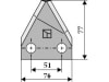 Industriehof® Fräsmesserklinge 77 x 76 x 3 mm gewinkelt, für Futtermischwagen Marmix RS-D (Klinge 366), 70-205