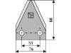 Industriehof® Fräsmesserklinge 88 x 76 x 3 mm gerade, für Futtermischwagen Luclar, Storti, 70-197