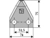 Industriehof® Fräsmesserklinge 75 x 76 x 3 mm gewinkelt, für Futtermischwagen Marmix, 70-145