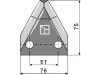 Industriehof® Fräsmesserklinge 75 x 76 x 4 mm gewinkelt, für Futtermischwagen Strautmann, 70-318