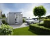 Biohort Gerätehaus AvantGarde mit Pultdach A5 260 x 220 cm quarz-grau; metallic Doppeltür 