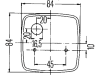 Hella® Schlussleuchte quadratisch, links/rechts, 84 x 84 x 51 mm, C5W; P21W, Schlusslicht; Blinklicht, 2SW 003 014-131