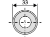 Industriehof® Zentrierbuchse Ø 33 mm, Bohrung 22 mm, Höhe 19 mm für Frontlader, Silozinken, Futtermischermesser, 18100-5