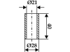 Industriehof® Buchse 21 x 28 x 40 mm, für Berti, Sauerburger, 63-SAU-02