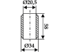 Industriehof® Buchse 20,5 x 34 x 58 mm, für Agram, Taarup, 63-AGR-81