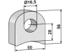 Industriehof® Halter 56 x 50 x 17,5 mm, Bohrung 16,5 mm, ohne Sechkantansatz Agricom Schlegelmesser, 63-RM-922