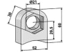 Industriehof® Halter 60 x 52 x 19 mm, Bohrung 21 mm, mit Sechkantansatz Desvoys Schlegelmesser, 63-RM-912