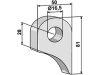Industriehof® Halter 81 x 50 x 18,5 mm, Bohrung 16,5 mm, ohne Sechkantansatz Berti, M.E.A.A.T. Schlegelmesser, 63-RM-913
