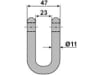 Industriehof® Schäkel gerade, Bohrung 11 mm, für Mc Connel, Noremat, Rousseau, S.M.A., 63-ROU-72