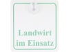 Hinweisschild "LANDWIRT IM EINSATZ" mit Saugnapf B x H 120 x 130 mm