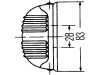 Hella® Blinkleuchte oval, vorn/hinten links/rechts, 83 x 40 x 41 mm, mit/ohne chrombrillantem Rand, Befestigung Anbau; senkrecht; 2 St. Schraube M 4