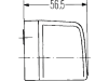 Hella® Kennzeichenleuchte hinten links/rechts, R10W, schwarz, oval, 102 x 55 x 56,5 mm, Sockel BA15s, 2KA 998 523-001