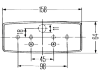 Hella® Schlussleuchte eckig, links, 158 x 64 x 51 mm, P21W; R10W, E1 130; E1 52253; E1 53253, Schlusslicht; Bremslicht; Blinklicht; Kennzeichenlicht, 2SE 003 184-011