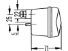 Hella® Schlussleuchte quadratisch, links, 201 x 76 x 71 mm, P21W; R10W, Schlusslicht; Bremslicht; Blinklicht; Kennzeichenlicht, 2SE 001 680-291