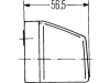 Hella® Kennzeichenleuchte hinten links/rechts, R10W, schwarz, eckig, 102 x 55 x 56,5 mm, Sockel BA15s, 2KA 003 389-061