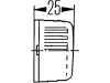Hella® Seitenmarkierungsleuchte quadratisch, links/rechts, 110 x 40 x 25 mm, Anbau; waagerecht; senkrecht, E1 86; E17 378; 024544, 2PS 006 717-031