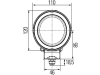 Hella® LED-Arbeitsscheinwerfer "Mega Beam LED" rund, 110 mm, 36 – 80 V, 7 W, 180 lm; 600 lm, 4 Hochleistungs-LEDs, Flansch; stehend, 1GM 996 136-131