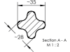 SHW Frontladerzinken "K113" 1.100 mm M 22 - 1,5 AG spitz, gerade für Faucheux, 53167
