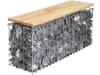 bellissa Gartenbank Gabione Basic 100 x 30 x 46 cm  silver; natur , Füllmenge 190 kg