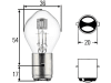 Hella® Biluxlampe 7 V, 35; 35 W, BA20d, für S2 Hauptscheinwerfer mit symmetrischem Licht, 8GD 008 898-061