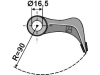 Industriehof® Hammerschlegel 120 x 40 mm, Ø 16,5 mm, Medium, für Mulcher, PTA beschichtet, 63-RM-8-PTA