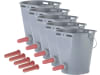 KERBL Kälbertränkeeimer 8 l rund Set mit 5 Gratis Saugern, Kunststoff (lebensmittelecht), grau