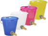 KERBL Kälbertränkeeimer 8 l rund Set bunt mit 4 x Eimer/4 x Ventil/Sauger, Kunststoff (lebensmittelecht)