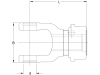 Walterscheid Anschlussgabel "ASG" W 2600, Profil 1 3/8" 6, Ziehverschluss ASG, 1362419