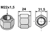 Industriehof® Konusmutter M 22 x 1,5 - 8.8, selbstsichernd, RHMU-22