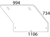 Heckscheibe, klar, 4-Loch-Befestigung, schmal, für Fiat -88, -90, 580, 680, 780, 880, 980, Kabine Komfort CS 14; Komfort CS 15; Komfort CS 16; Komfort CS 17; Komfort CS 18; Komfort CS 19