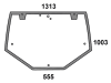 Heckscheibe, grün, 2-Loch-Befestigung, Siebdruck, für Fiat G 170, 190, 210, 240, Ford 8670, 8770, 8870, 8970 ab Bj. 1996