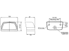 Kennzeichenleuchte hinten links/rechts, schwarz, eckig, 106 x 57 x 57 mm, Sockel BA15s